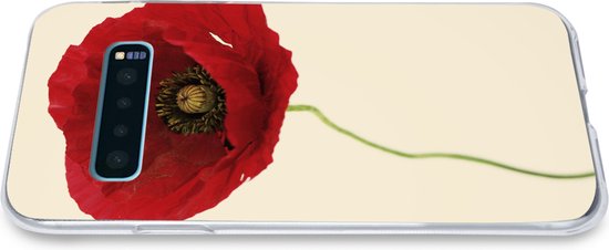 Coque Samsung Galaxy S10 Plus - Gros plan d'un coquelicot rouge - Coque en Siliconen pour téléphone