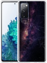 Hoesje Geschikt voor Samsung Galaxy S20 FE Black Space Marble