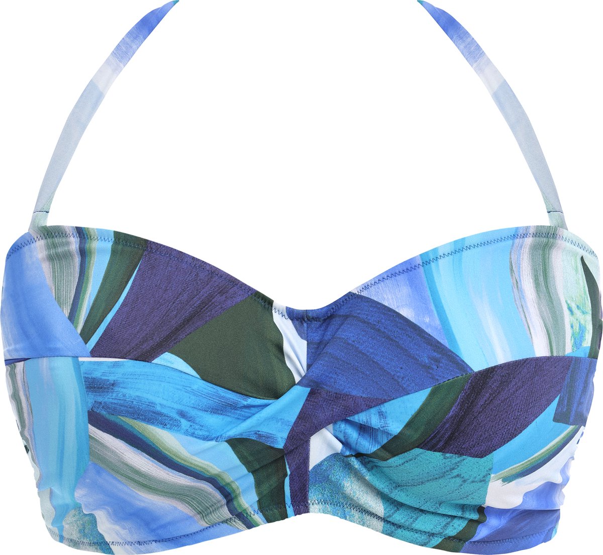 Fantasie Aguda Beach UW Twist Bandeau Bikini Top Dames Bikinitopje - Maat 80D (EU) blauw