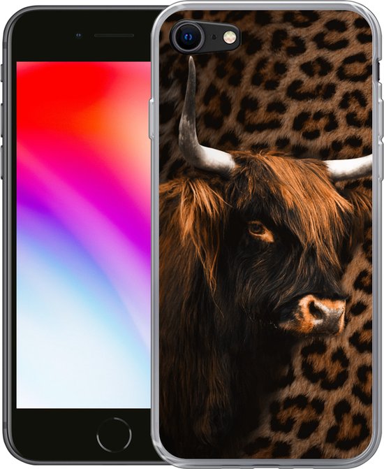 Coque iPhone 7 - Highlander écossais - Fourrure - Imprimé panthère - Siliconen