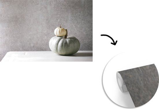 Papier peint photo peint photo vinyle - Déco automne minimaliste de citrouilles largeur 330 cm x hauteur 220 cm - Tirage photo sur papier peint (disponible en 7 tailles)
