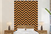 Motif zigzag noir orange 225x350 cm