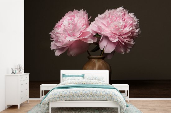 Papier Peint - Papiers Papier peint photo Vase - Fleurs - Rose - Largeur 600 cm x Hauteur 400 cm