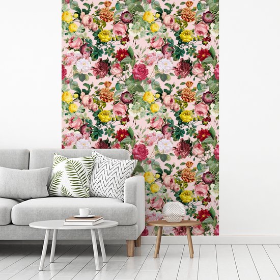 Papier peint - Papiers Papier peint photo Roses - Fleurs - Collage - Jaune - Largeur 170 cm x Hauteur 260 cm