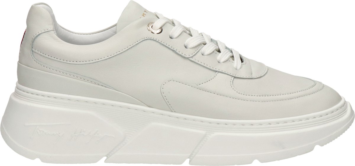 Tommy Hilfiger Chunky Leather dames sneaker - Wit - Maat 39