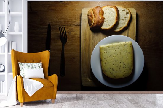 Fond d' fotobehang de fromage Gouda au cumin