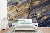 Behang - Fotobehang Marmer - Goud - Waterverf - Textuur - Marmerlook - Breedte 350 cm x hoogte 260 cm