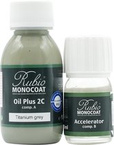 Rubio Monocoat Oil Plus 2C - Ecologische Houtolie in 1 Laag voor Binnenshuis - Titanium Grey, 130 ml