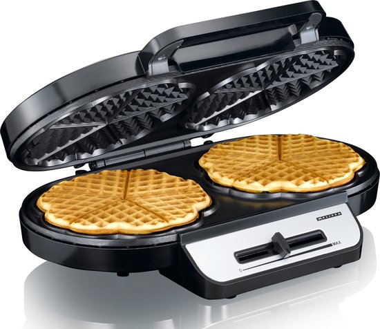 Wafelijzer dubbel hartvormig - Wit Wafelijzer dubbel hartvormig - Wit