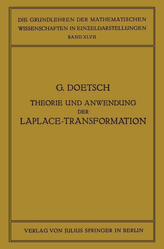 Theorie Und Anwendung Der Laplace-transformation - cover