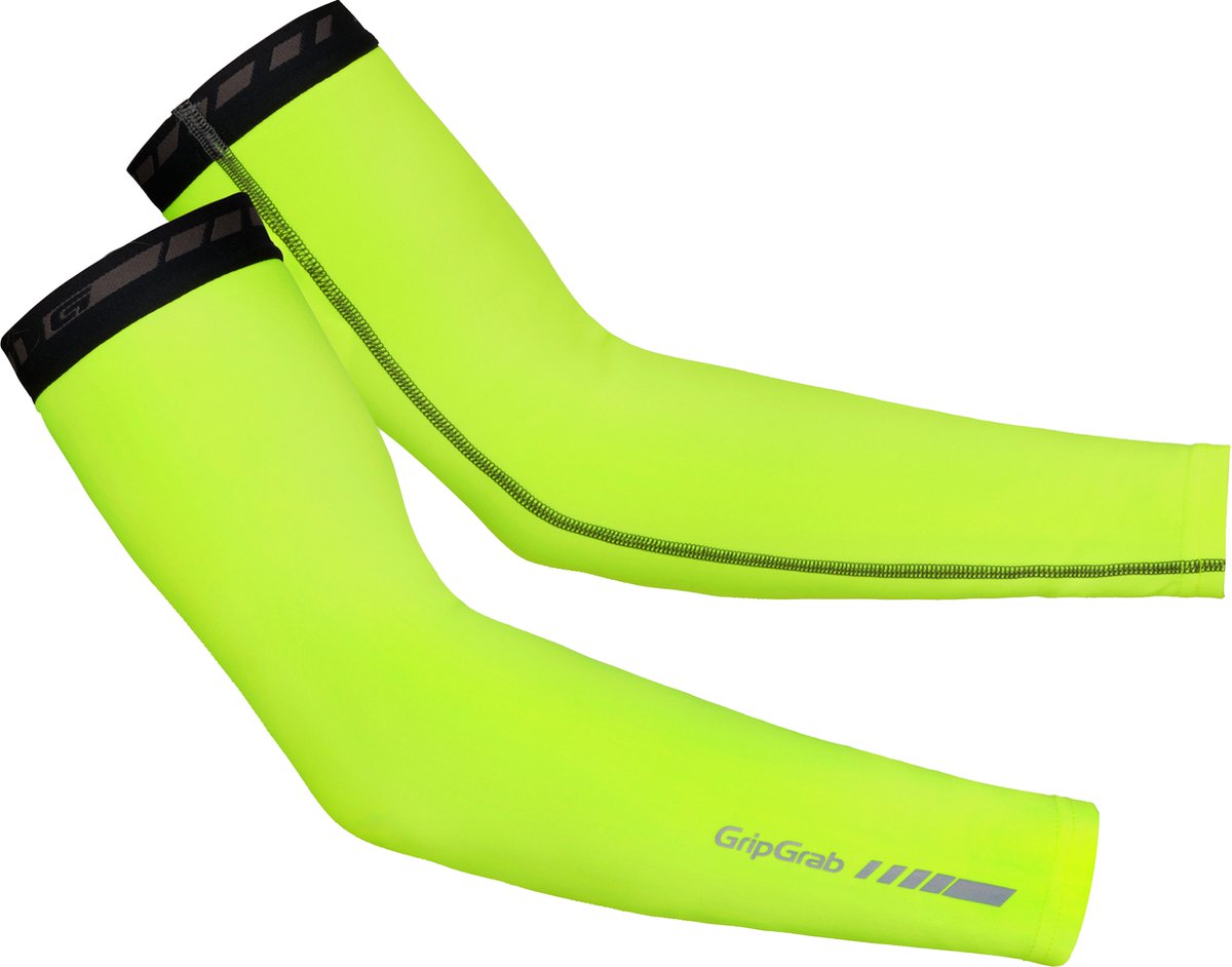 GripGrab - Classic Thermal Hi-Vis Arm Warmers Winter Fiets Armstukken Armwarmers - Geel Hi-Vis - Unisex - Maat M