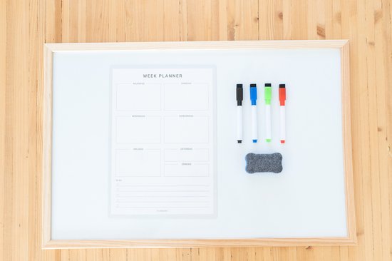 Planbooks - Magnetische Weekplanner - Whiteboard Weekplanner - Planbord - Familieplanner - A4 - Inclusief Stiften en Wisser