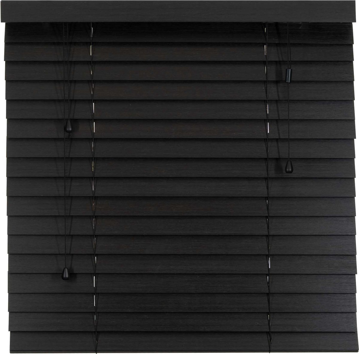 Dutchblinds Bamboe Jaloezieën - 50mm - Zwart - 130 x 250 cm - Breedtematen van 40 t/m 300 cm