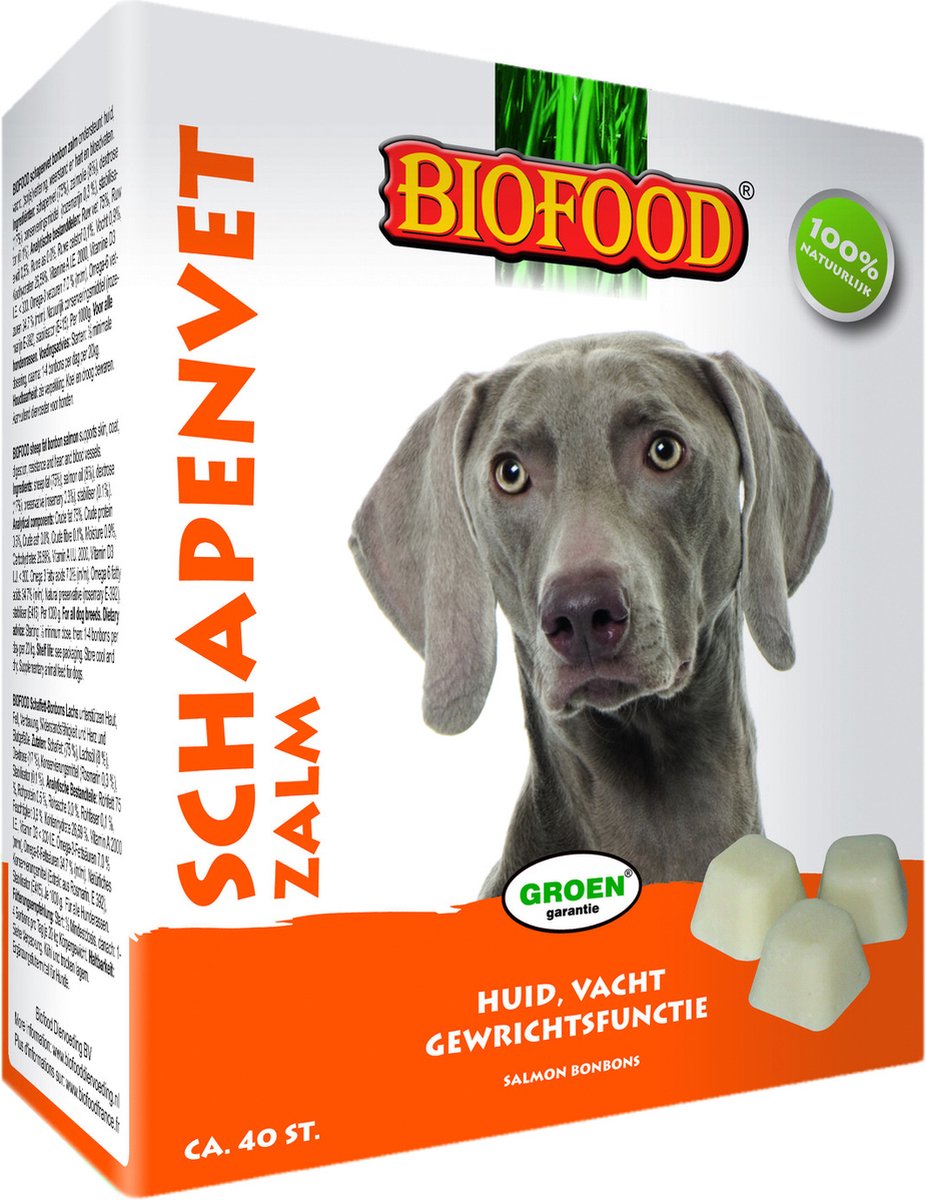 40 Stuks Schapenvet Bonbons met Zalm Medium/Large BF Petfood Hondensnacks
