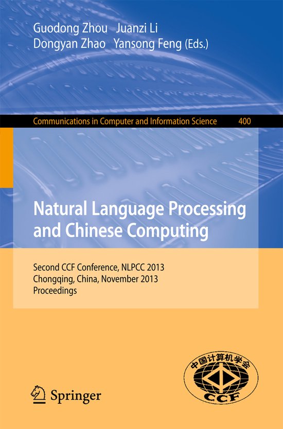 Natural Language Processing and Chinese Computing - cover