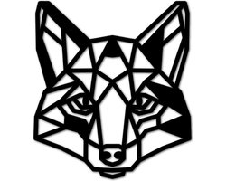 Houten Dierenkop - Vos - Klein, Zwart MDF