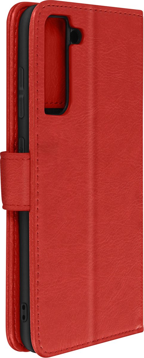 Geschikt voor Samsung Galaxy S21 FE Bookcover Video Support Functie rood