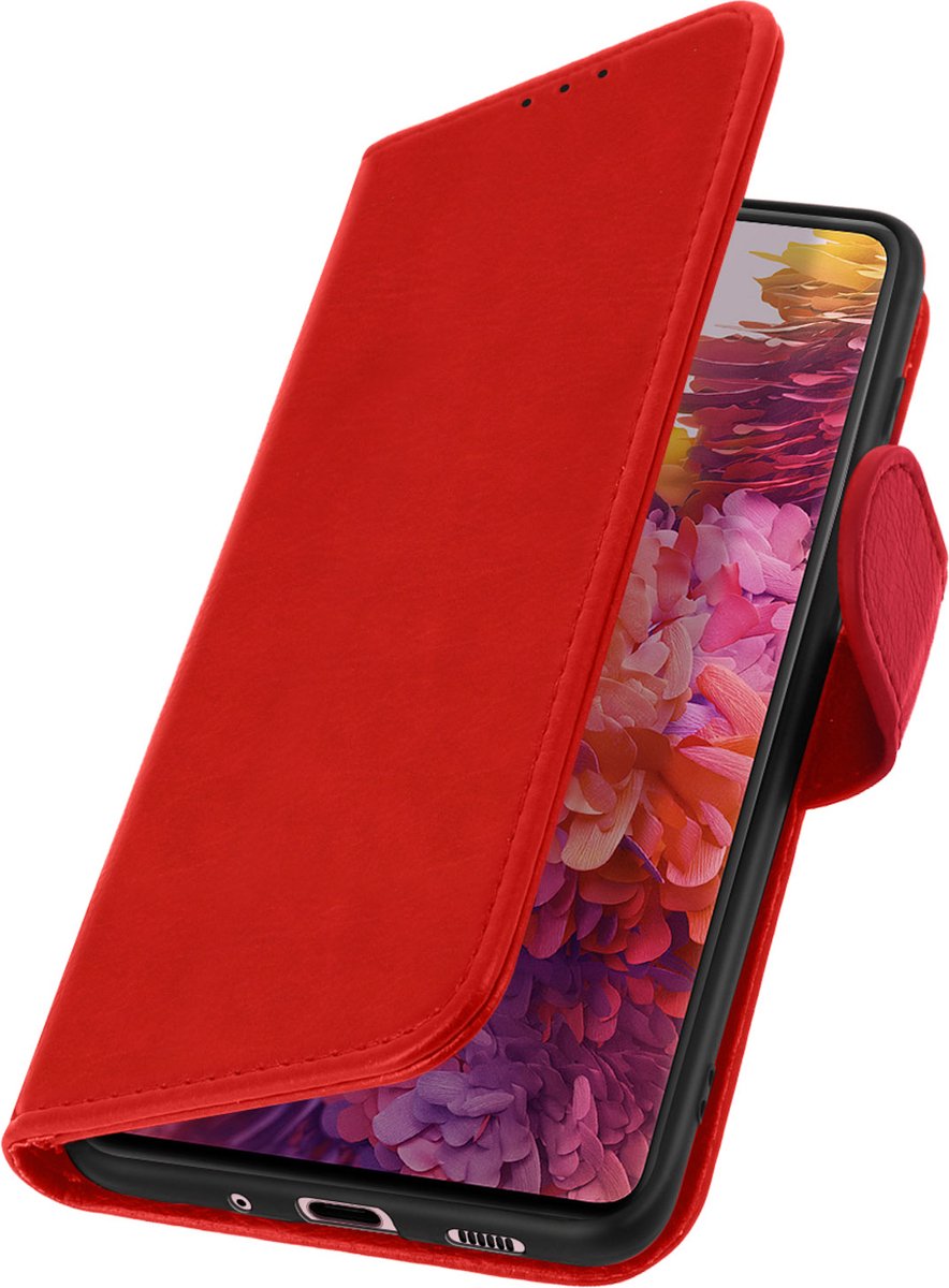 Geschikt voor Samsung Galaxy S20 FE Bookcover Video Support Functie rood