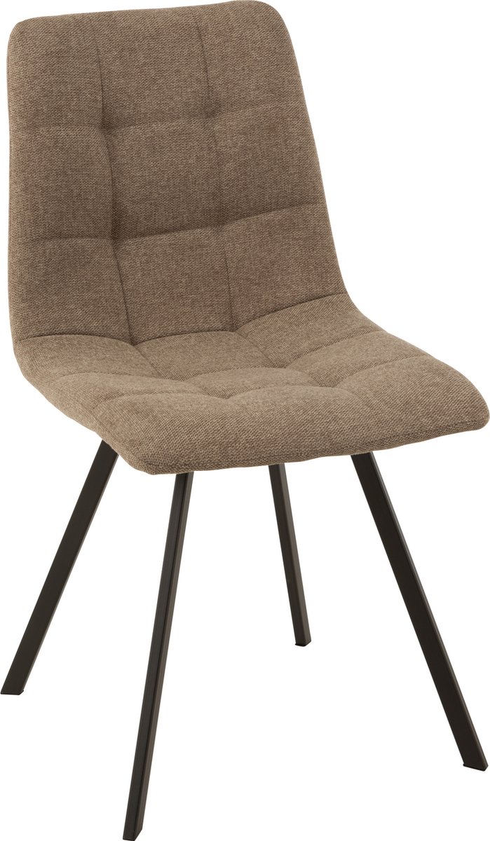 J-Line stoel Babette - textiel/metaal - beige - 2 stuks