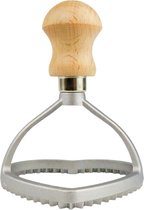 Ravioli snijder/stempel - Hart - 8.5 cm - Aluminium - handvat van hout - Gemaakt in Italië