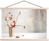 Affiche scolaire - Rose musquée - Nature morte - Rouge - 120x80 cm - Lattes vierges