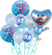 Loha-party®Thema Poppy Speeltijd Versiering Folie ballonen-Huggy Wuggy-Kissy Missy-Killy Willy--Tik Tok-Blauw-Ster Folie balloon-Feestpakket-Feest Decoratie Kit-Verjaardagsfeestje