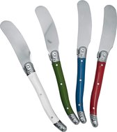 Set de 4 couteaux pour Snacks, rouge, bleu, vert, blanc, inox