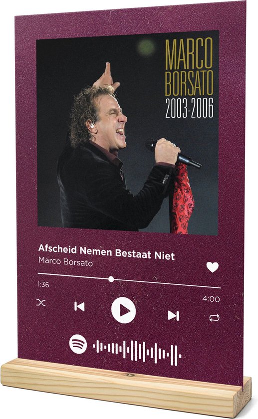 Songr Spotify Muziek Bordje Afscheid Nemen Bestaat Niet Marco Borsato 20x30 0104