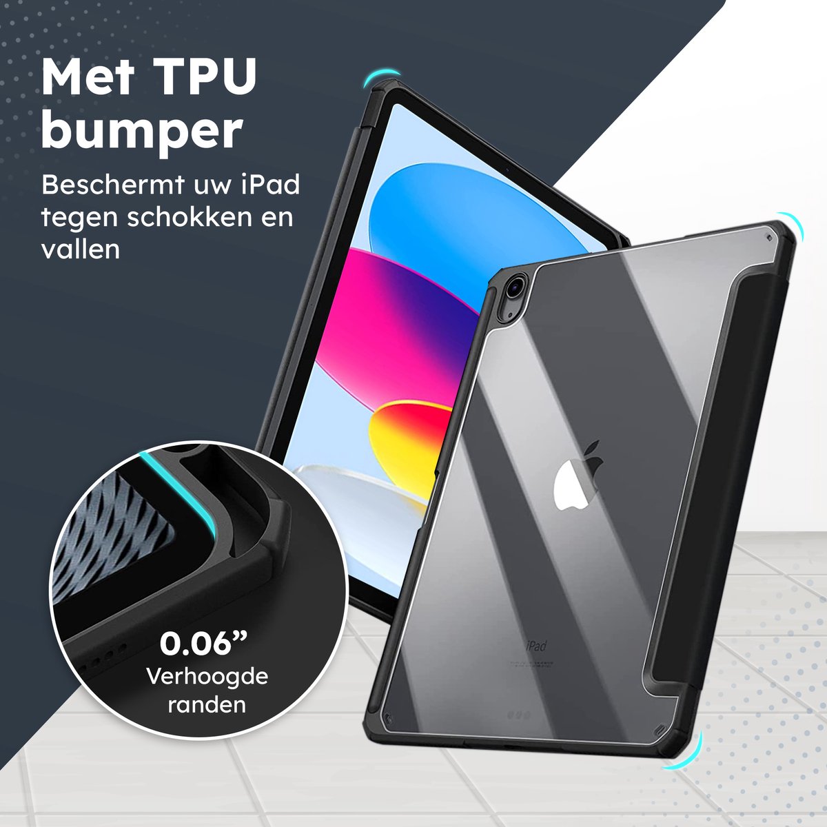 Edikesy Hoes compatibel met iPad Air 5 Generation 2022 hoes/iPad Air 10