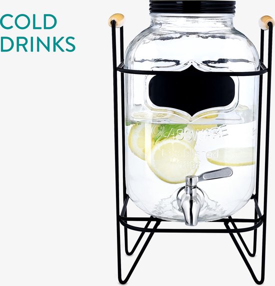 Robinet à limonade en verre Navaris avec robinet - Distributeur de boissons  avec... | bol.com