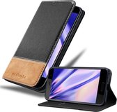 Cadorabo Hoesje voor HTC U PLAY in ZWART BRUIN - Beschermhoes met magnetische sluiting, standfunctie en kaartvakje Book Case Cover Etui