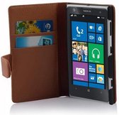 Cadorabo Hoesje voor Nokia Lumia 1020 in COGNAC BRUIN - Beschermhoes van getextureerd kunstleder en kaartvakje Book Case Cover Etui