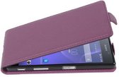 Cadorabo Hoesje geschikt voor Sony Xperia X PERFORMANCE in BORDEAUX PAARS - Beschermhoes in flip-design Case Cover van getextureerd imitatieleer