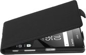 Cadorabo Hoesje geschikt voor Sony Xperia Z5 PREMIUM in ZWARTE OXIDE - Beschermhoes in flip-design Case Cover van getextureerd imitatieleer