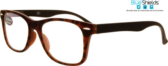 Foto: Blueshields tfd313 2 00 the grid beeldschermbril leesbril blauw licht filter lens tortoise textuur