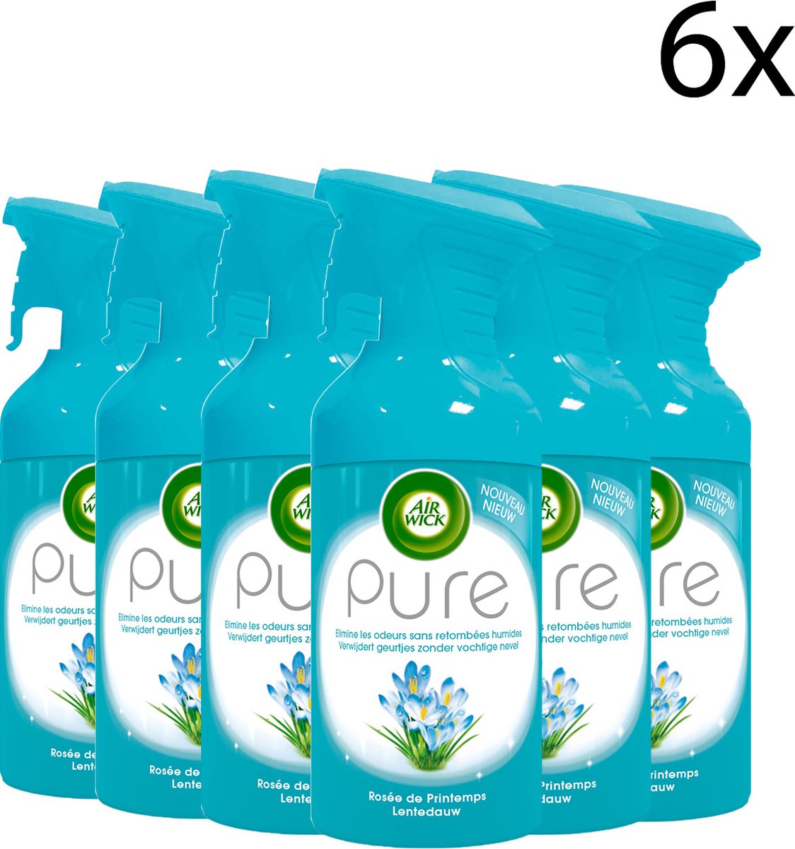Goedkoopste Air Wick - Luchtverfrisser - Spray - Lentedauw - 250ml x 6