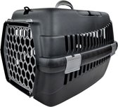 Topmast Reismand Hives - Kunststof Transportmand - Zwart - 46 x 32 x 33 cm - Vervoersbox - Voor Kat en Kleine Hond