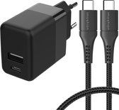 iMoshion Oplader Inclusief USB-C naar USB-C Kabel - Lader Adapter 20 Watt - Snellader - Zwart