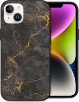 iMoshion Hoesje Siliconen Geschikt voor iPhone 14 - iMoshion Design hoesje - Zwart / Black Marble