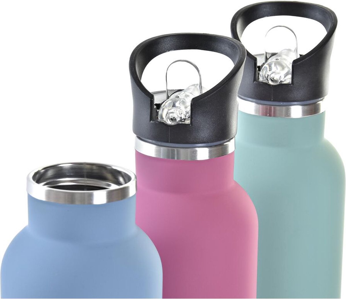 Thermos DKD Home Decor Dubbele muur Roestvrij staal Polypropyleen (550 ml) (3 Stuks)