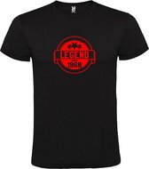 Zwart T-Shirt met “Legend sinds 1968 “ Afbeelding Rood Size XXL