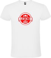 Wit T-Shirt met “Legend sinds 1982 “ Afbeelding Rood Size XXXL