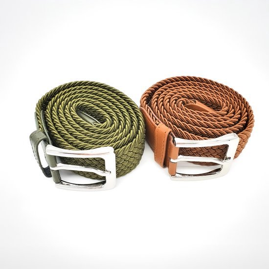 2 pack deal - Elastische broekriem Stretch riem Vlecht riem Gevlochten ...