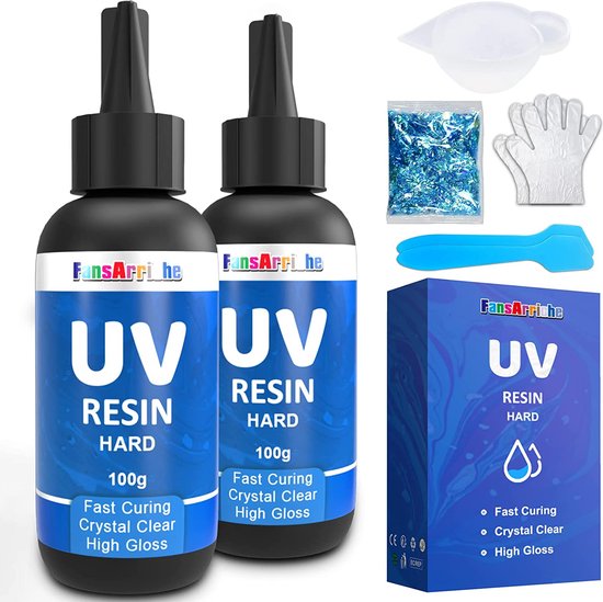 Kit de résine UV – 200 g de résine époxy ultraviolette Crystal
