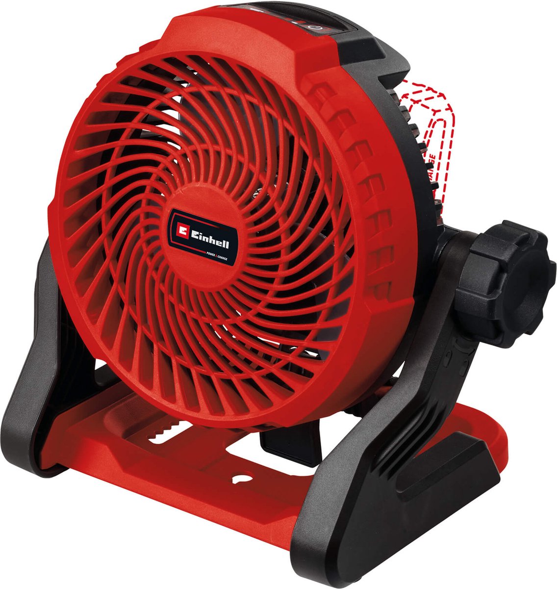 Einhell Accu Ventilator GE-CF 18/2200 Li Solo - Power X-Change - 18 V/Li-ion - 3 snelheidsstanden - 360° draaibare ventilatorkop - Excl. accu en lader