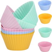 Springos Cupcake Vormpjes - Siliconen Bakvormen - 12 stuks - Multicolor