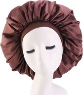 Bonnet de couchage en satin Hazlö - bonnet de couchage - satin - bonnet de nuit - dames - adultes - bonnet en satin - bonnet de couchage - bonnet - Marron