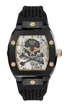 Philipp Plein The $Keleton PWBAA0521 Horloge - Siliconen - Zwart - Ø 44 mm