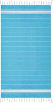 Hamamdoek - Handdoek - Handdoeken - Strandlaken - Badlaken - 170 x 90 cm - Katoen - lichtblauw