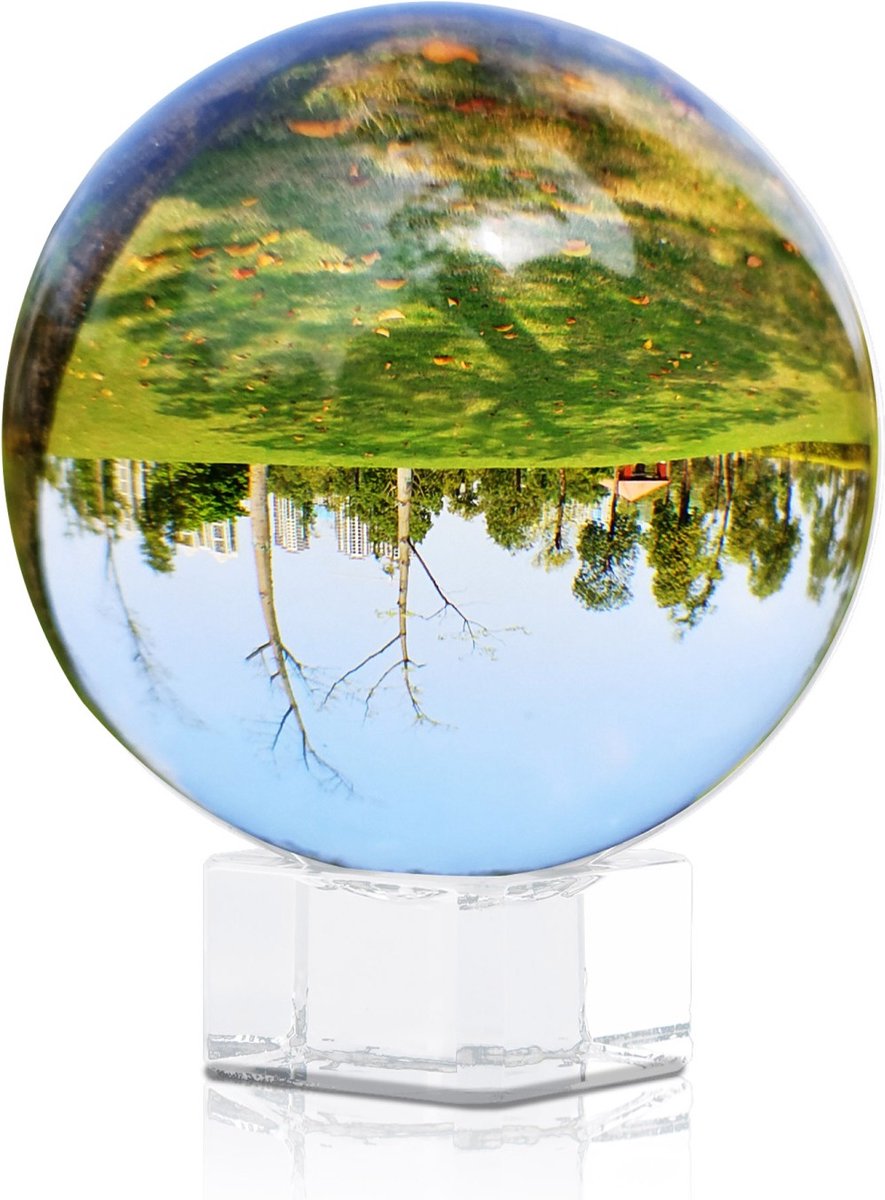 Boule de cristal avec support K9 Sphère de cristal Méditation Guérison Feng  Shui Boule de cristal